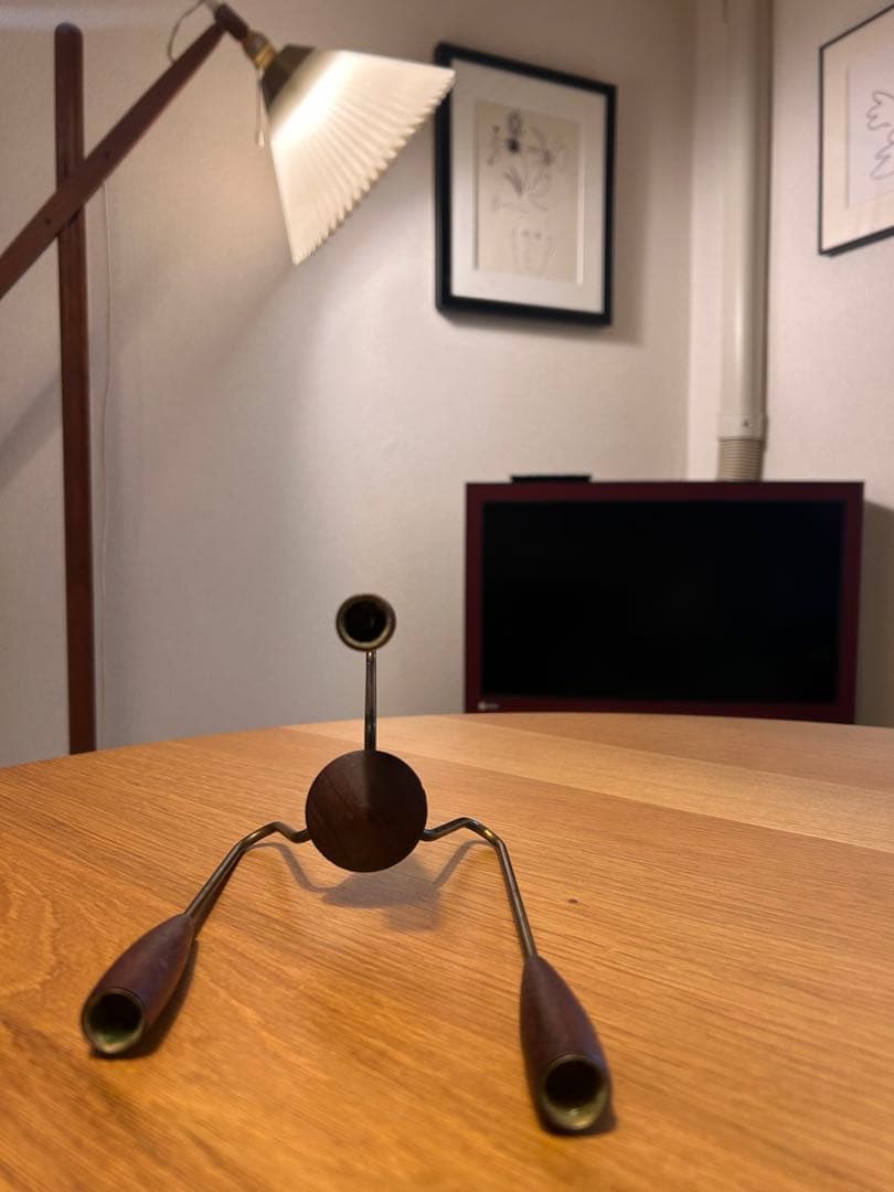 デンマーク　オブジェ　キャンドル　チーク　ヴィンテージ