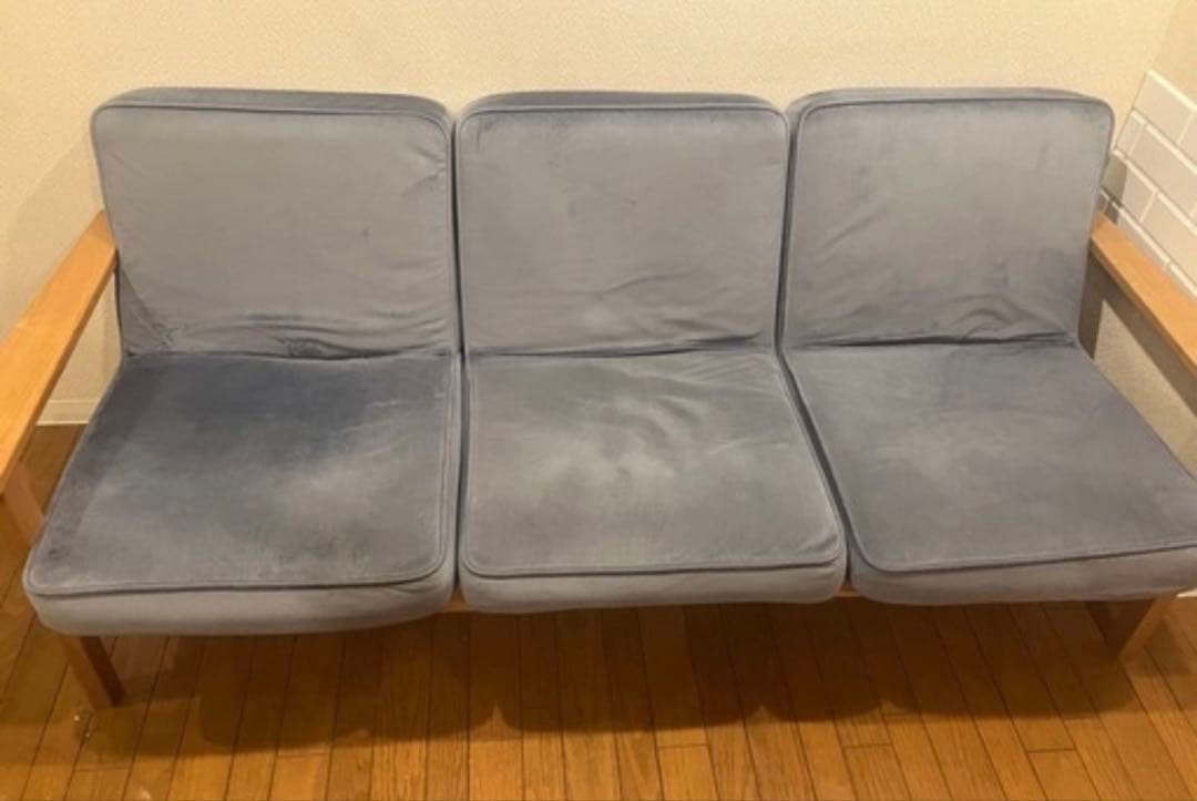 無印良品　ソファ　3人掛け　タモ材　木製フレーム