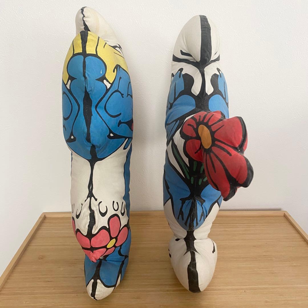 スマーフ スマーフェット カップル クッション 約45cm ペア　ヴィンテージ