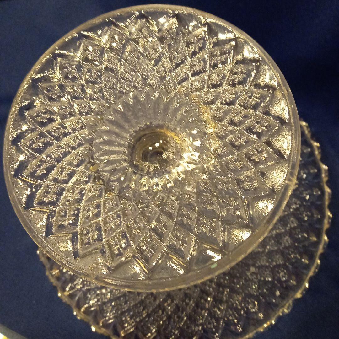 アンティークケ−キスタントガラス皿