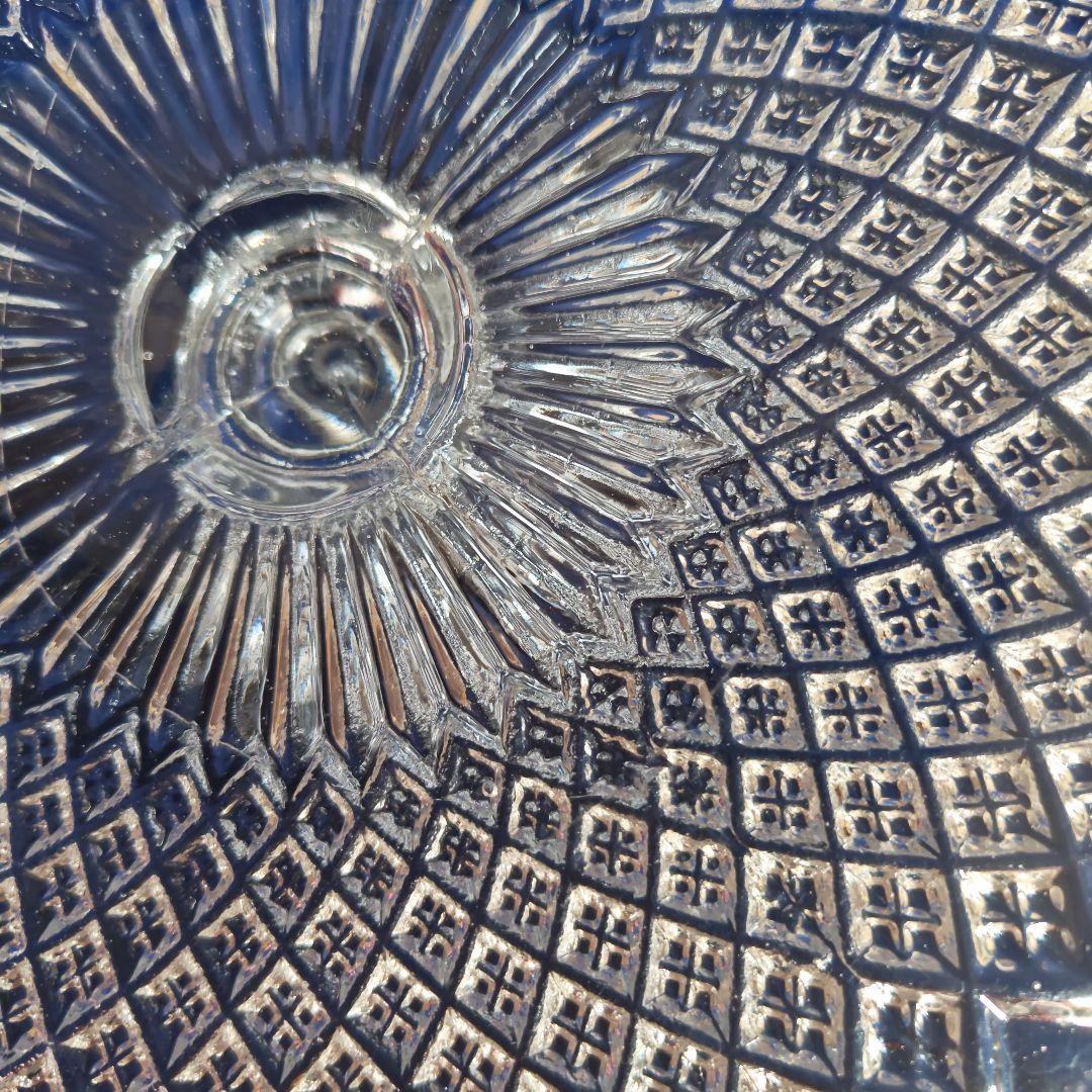 アンティークケ−キスタントガラス皿