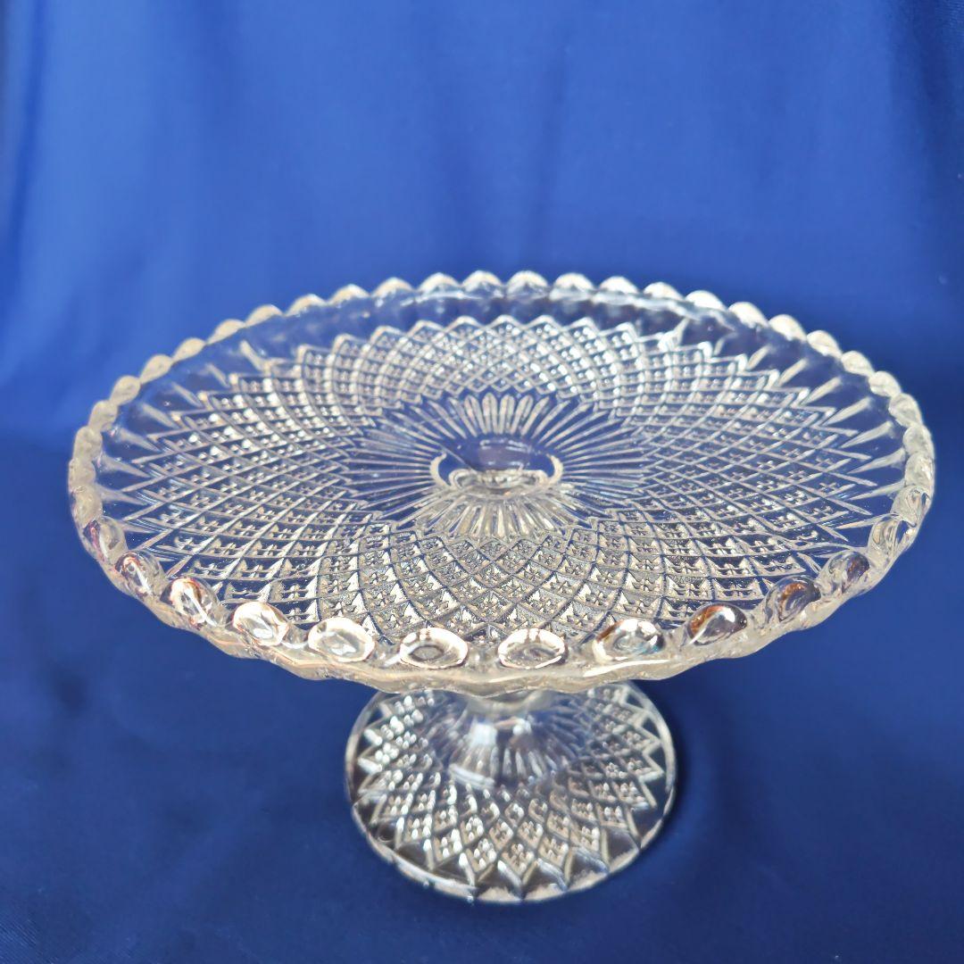 アンティークケ−キスタントガラス皿