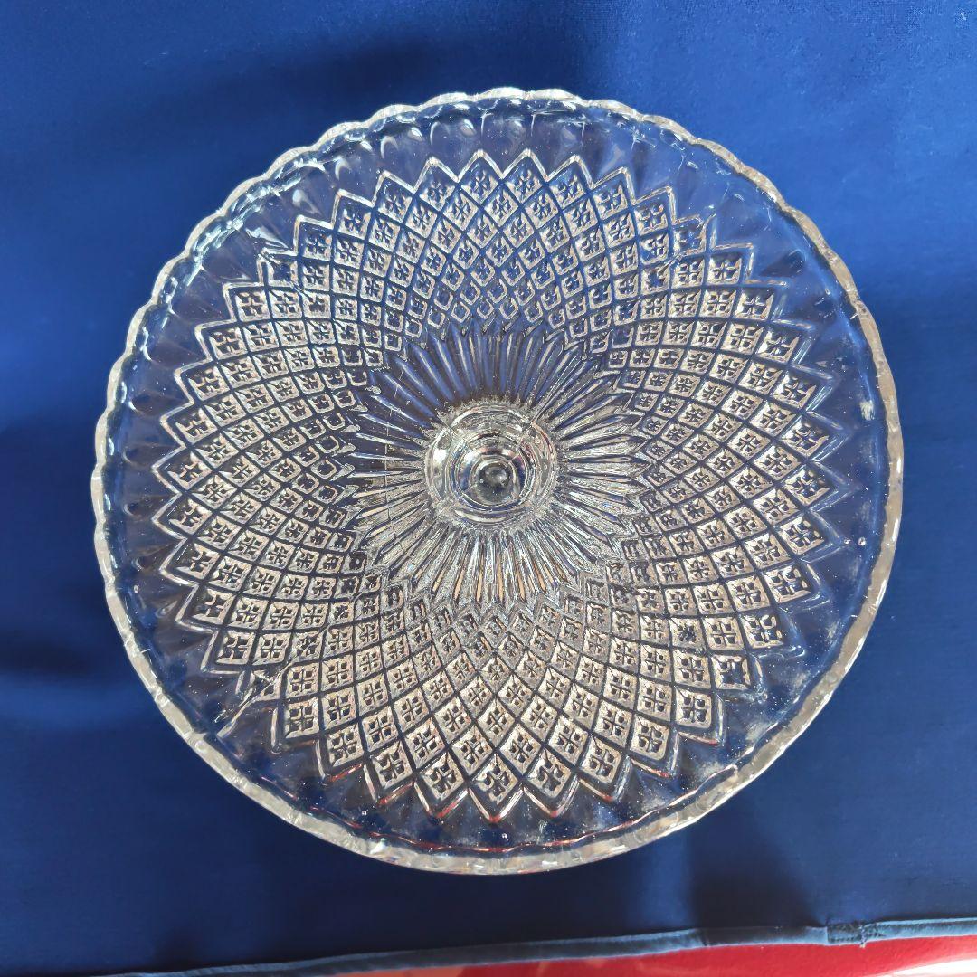 アンティークケ−キスタントガラス皿