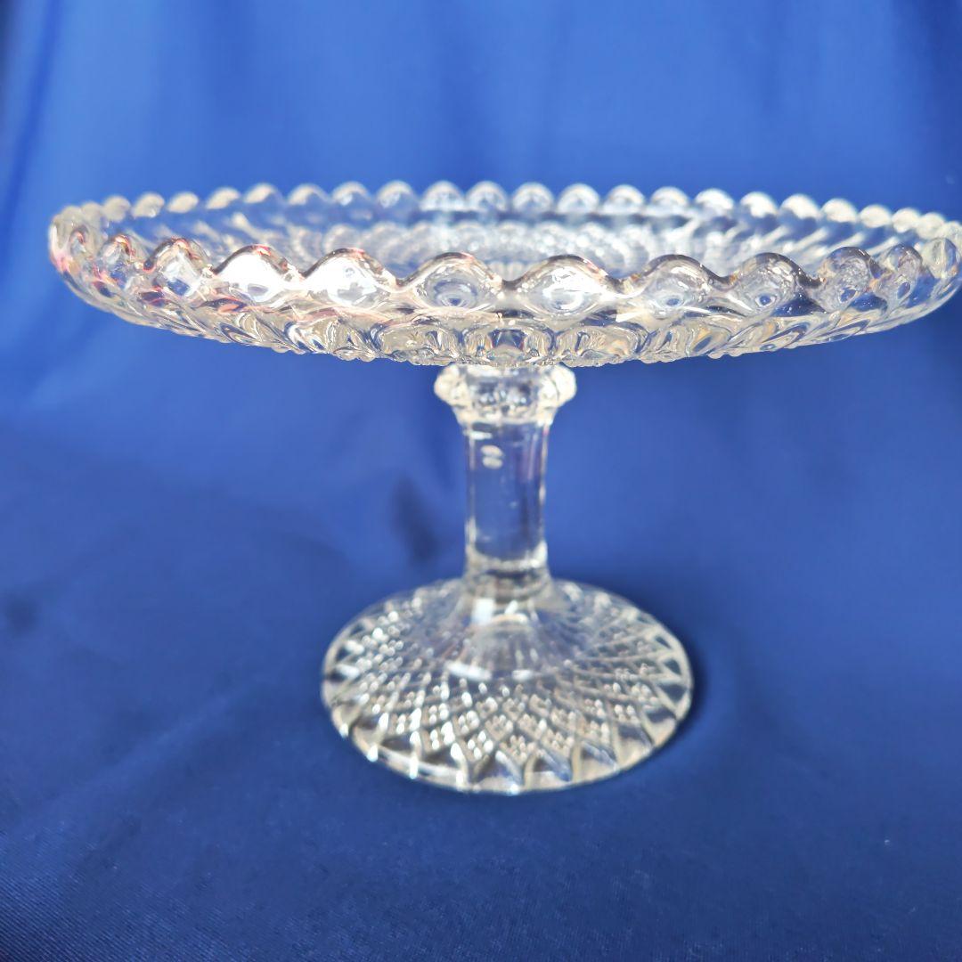 アンティークケ−キスタントガラス皿