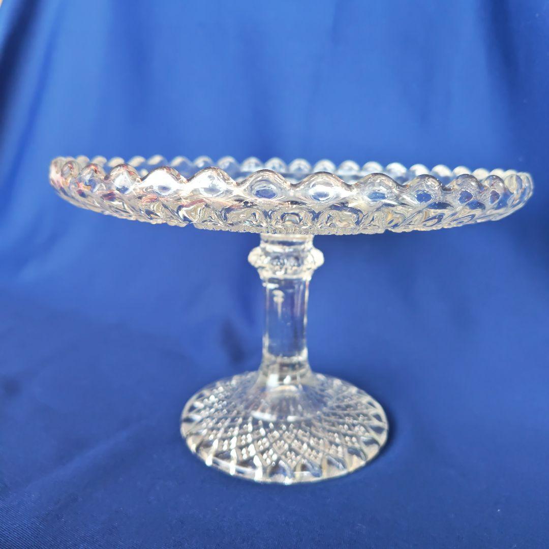 アンティークケ−キスタントガラス皿