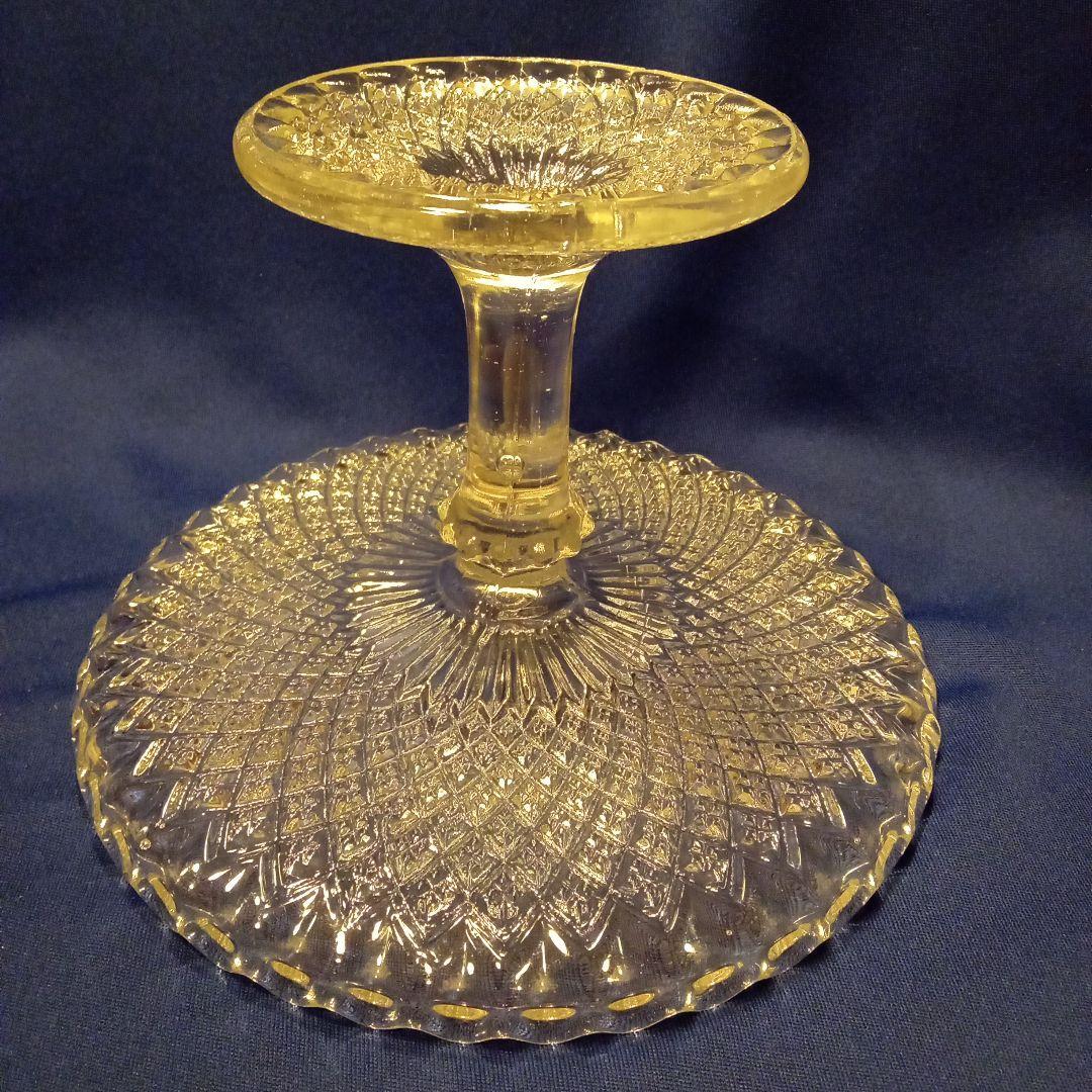 アンティークケ−キスタントガラス皿