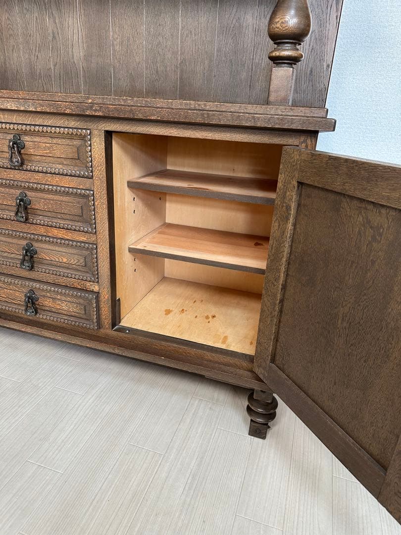 永田良介商店 神戸家具 カップボード 食器棚 本棚 アンティーク i4※