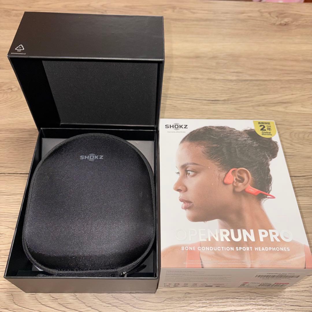 SHOKZ OPENRUN PRO 骨伝導イヤホン ピンク（オレンジ）