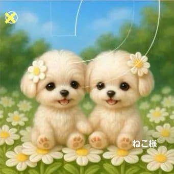 ハンドメイド　オーダー受付ページ　　♡マーガレット　仲良しわんこ　パネル♡