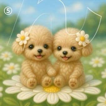 ハンドメイド　オーダー受付ページ　　♡マーガレット　仲良しわんこ　パネル♡