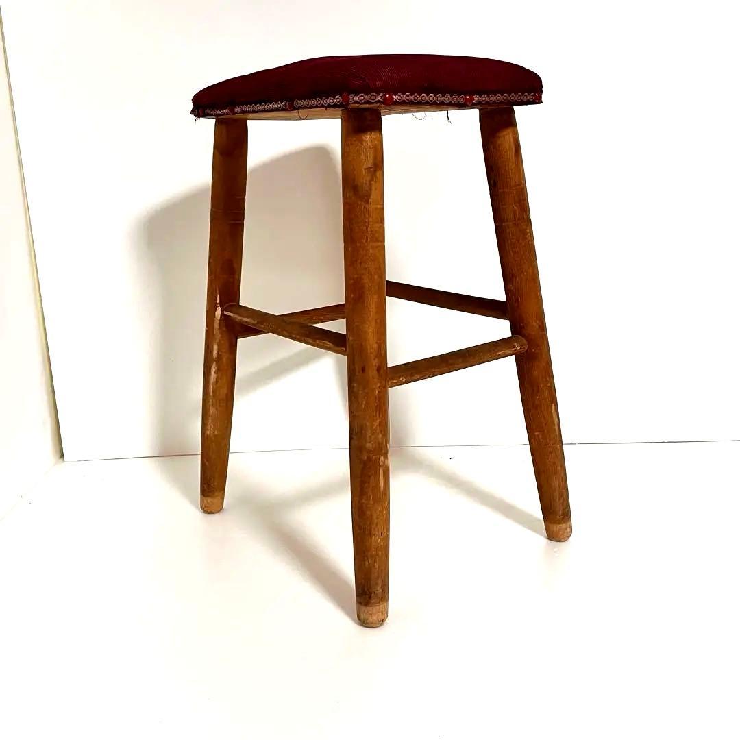 【大人気・ビンテージ】ミシン専用 スツール ベルベット 昭和レトロ