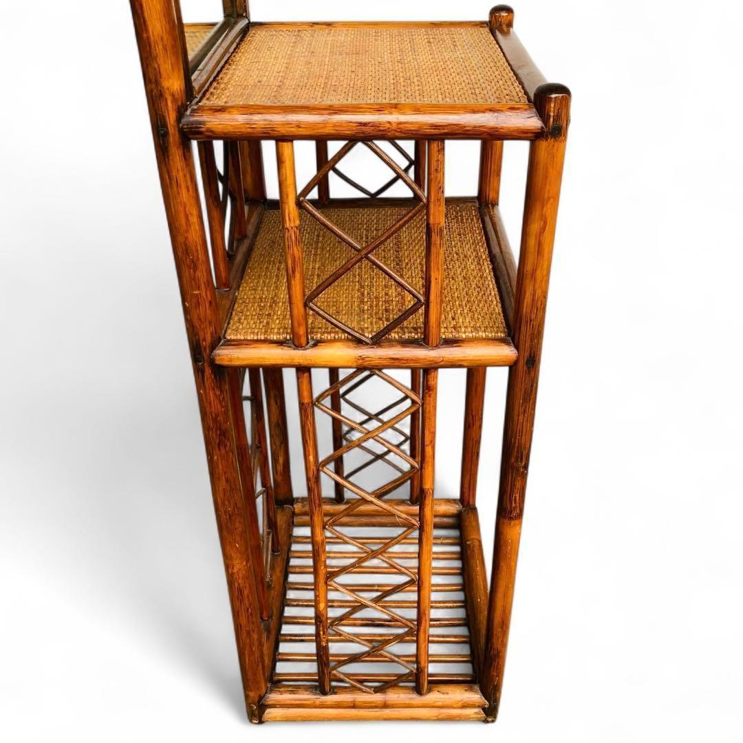 藤家具 ラタン ドレッサー 鏡台 ラック ヴィンテージ 昭和レトロ 古民家