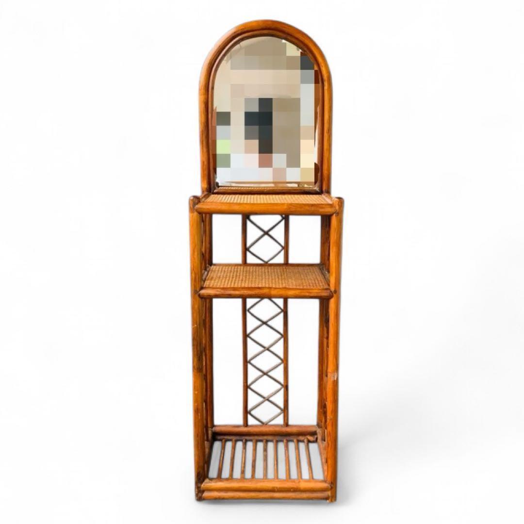 藤家具 ラタン ドレッサー 鏡台 ラック ヴィンテージ 昭和レトロ 古民家