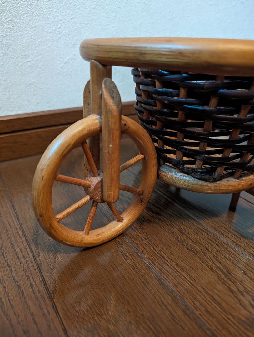 昭和レトロ　ラタン　籐　レトロ自転車　バスケット　3点まとめ売り