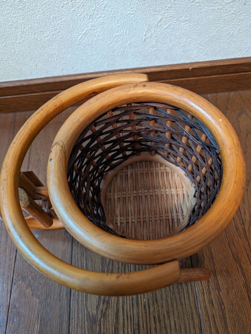 昭和レトロ　ラタン　籐　レトロ自転車　バスケット　3点まとめ売り