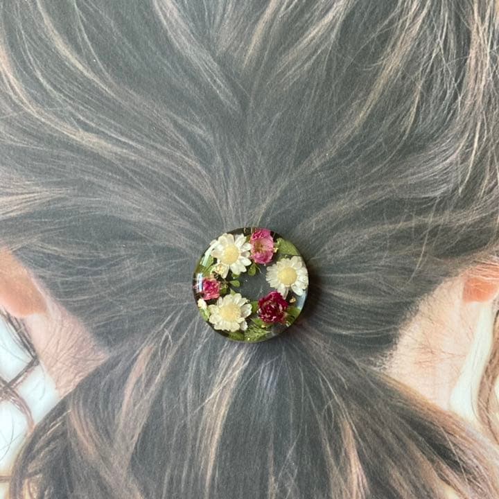 【1094】スターフラワー×薔薇 リース　レジンヘアゴム