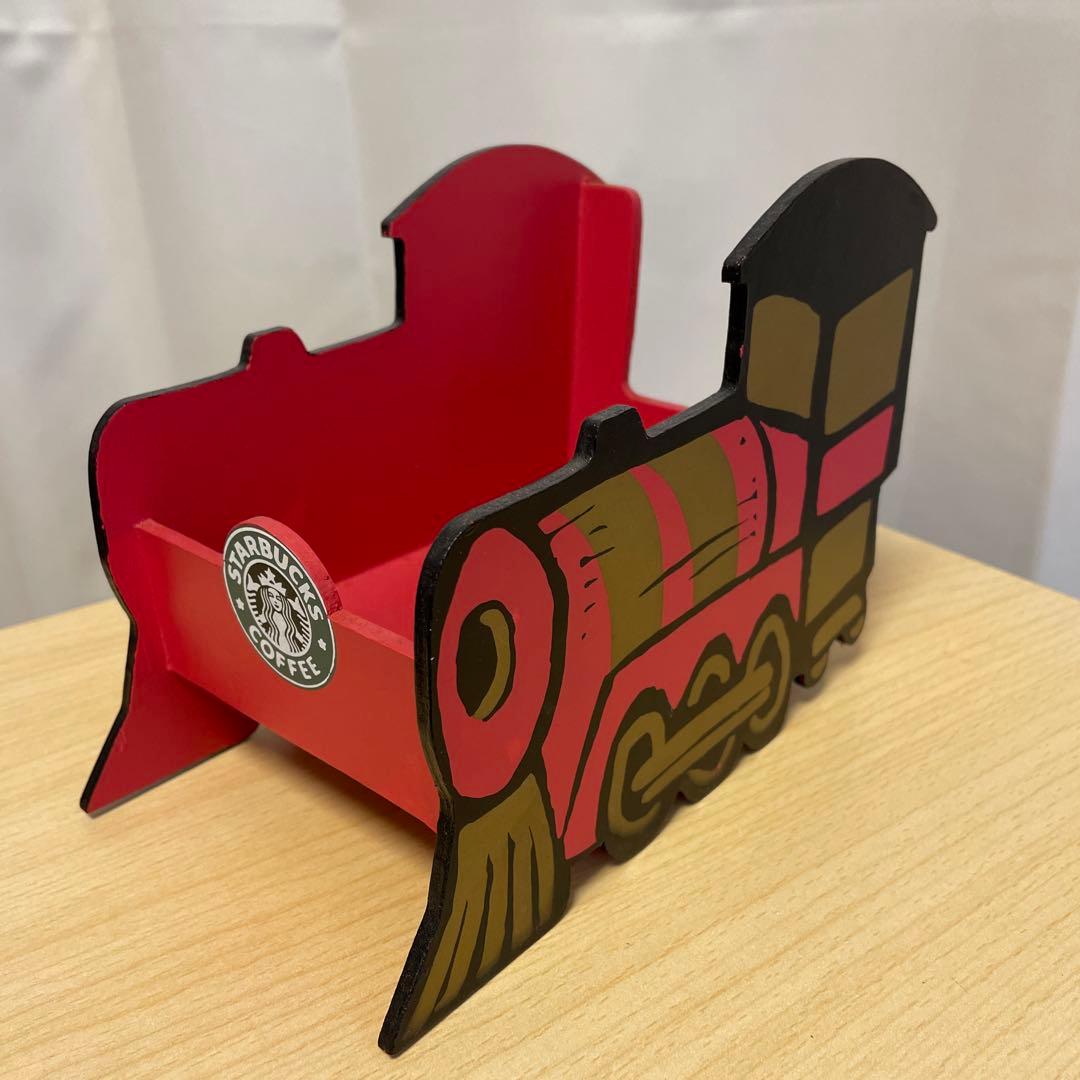 スターバックス　スタバ　ホリデー　クリスマス　木製の汽車　ディスプレー　小物入れ