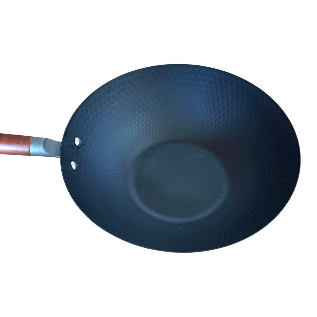 【未使用】中華鍋 鉄　フライパン30cm 王源吉　蓋付き