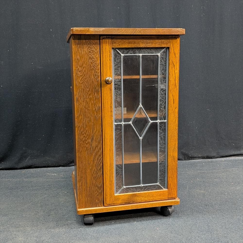 美品　三越家具　ブルージュ　サイドテーブル　キッチンワゴン　ステンドグラス