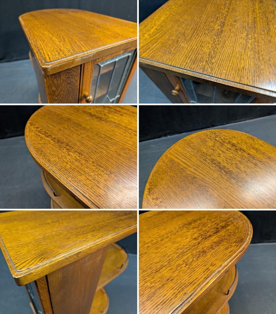 美品　三越家具　ブルージュ　サイドテーブル　キッチンワゴン　ステンドグラス