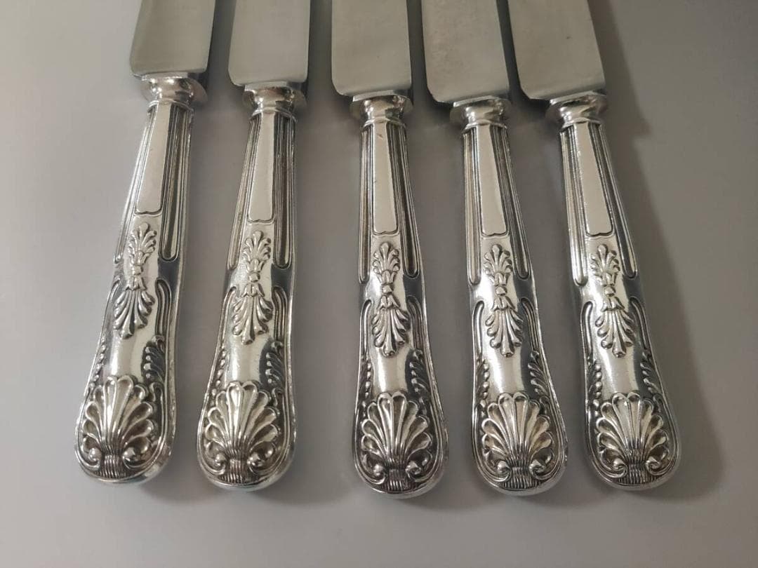 英国ヴィンテージ マッピン＆ウェッブ キングスパターン テーブルナイフ 5本