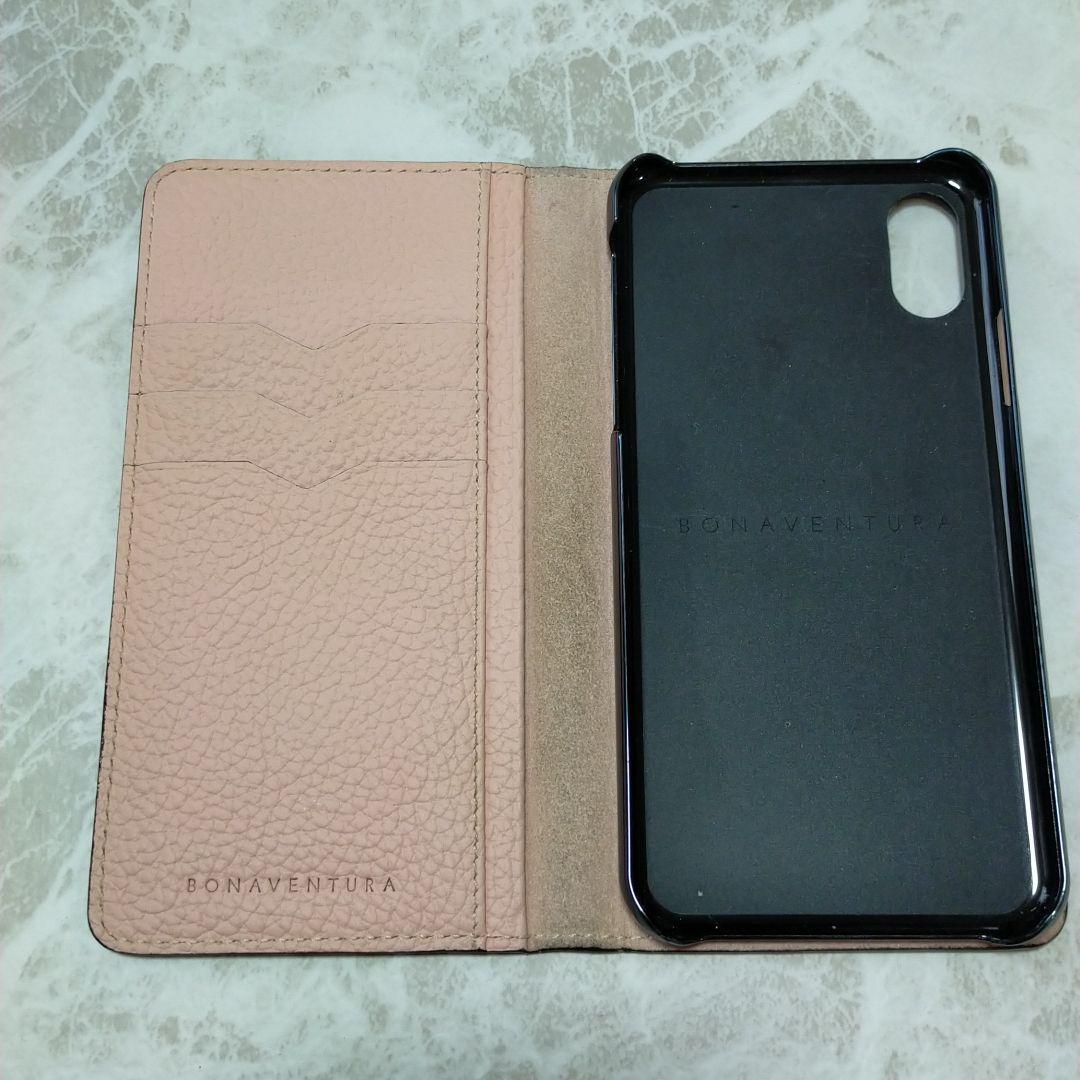 【美品】ボナベンチュラ　iPhoneXケース　iPhone10 グレージュピンク