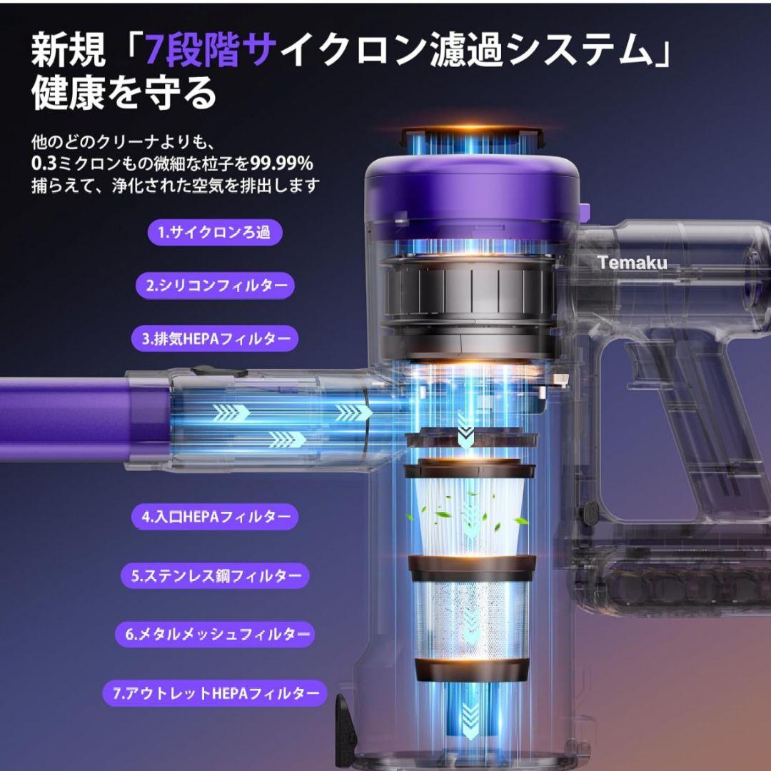 コードレス掃除機 スティック ハンディ 超強力 AI自動検知 LEDライト 液晶