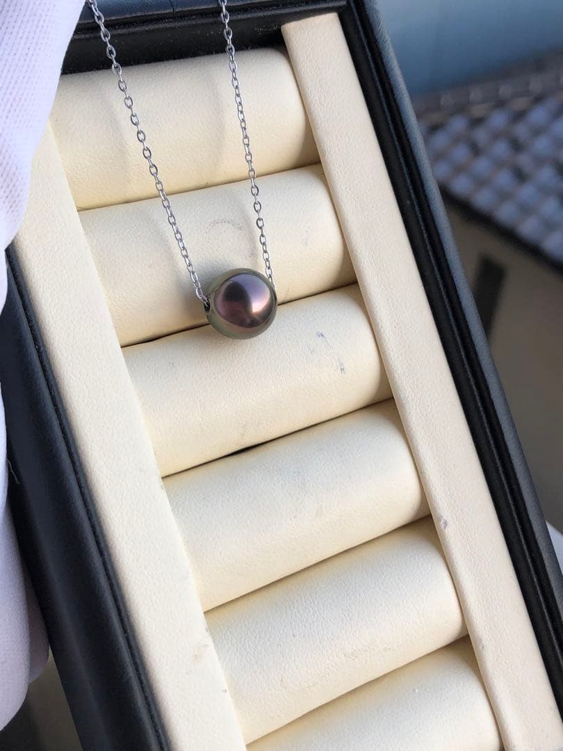 本真珠　黒蝶真珠ネックレスPJ12