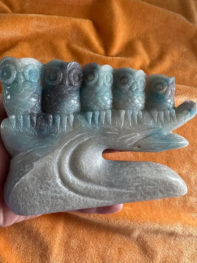 限界セール！トロレアイト フクロウ 彫刻