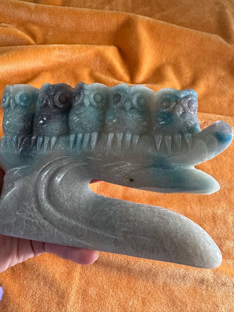 限界セール！トロレアイト フクロウ 彫刻