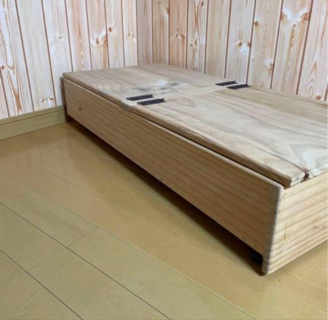 ベット下収納 ② 押入れ収納　衣装収納　アメリカンカントリー　ハート　パイン材