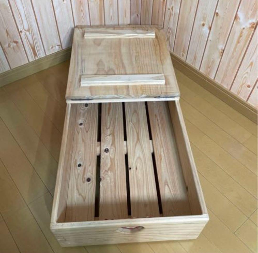 ベット下収納 ② 押入れ収納　衣装収納　アメリカンカントリー　ハート　パイン材