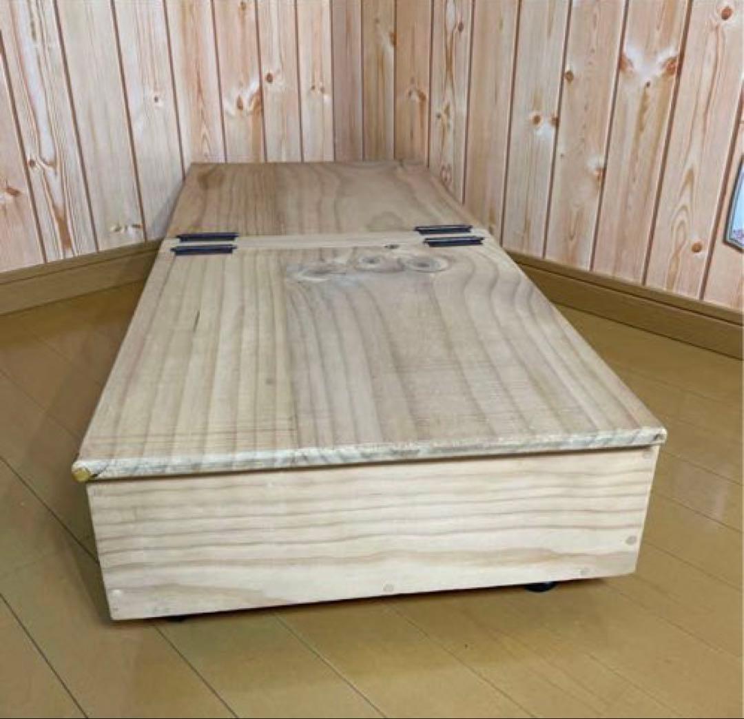 ベット下収納 ② 押入れ収納　衣装収納　アメリカンカントリー　ハート　パイン材