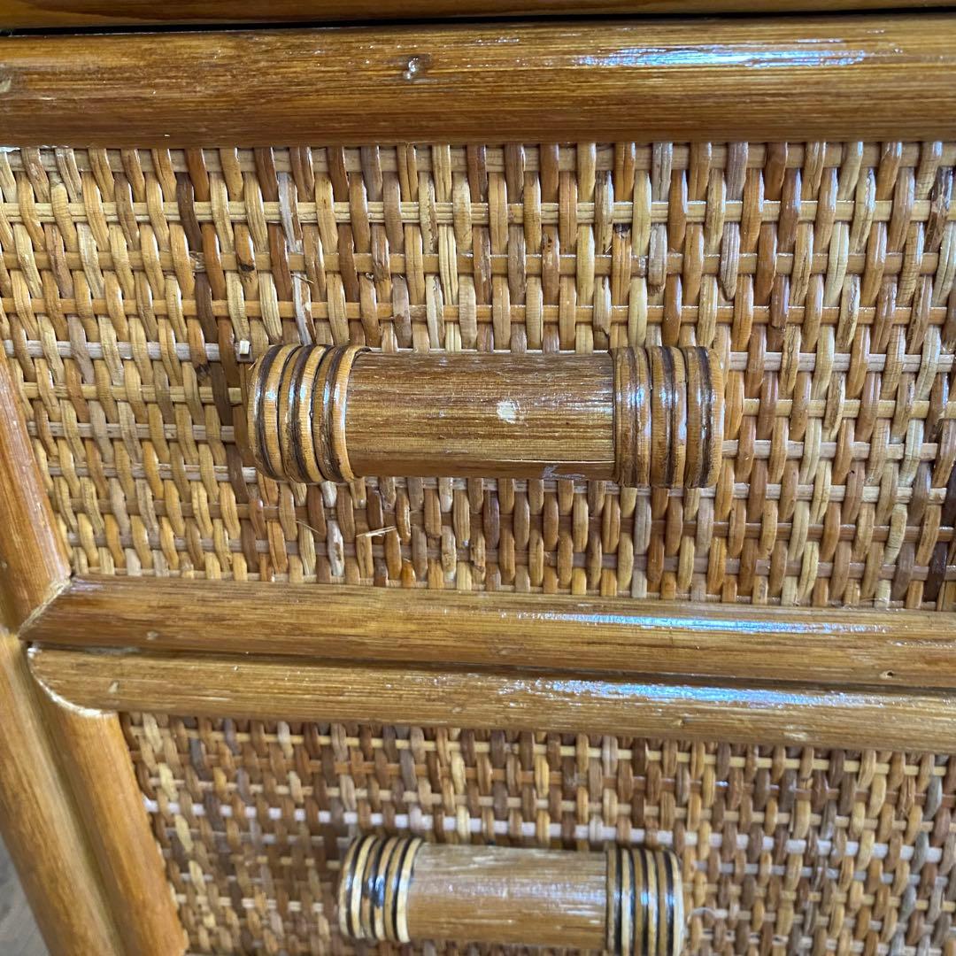 ヴィンテージ ラタン 籐 チェスト 棚 テレビ台 昭和レトロ z685