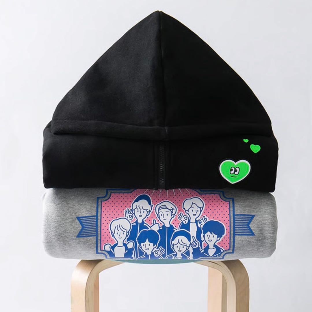 BTSワールド 「公式」ジップアップパーカー HOODED ZIP-UP グレー