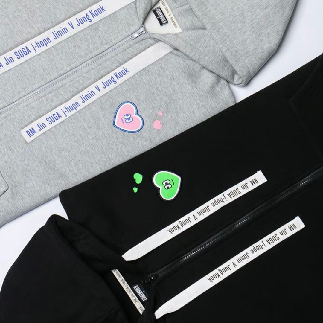 BTSワールド 「公式」ジップアップパーカー HOODED ZIP-UP グレー