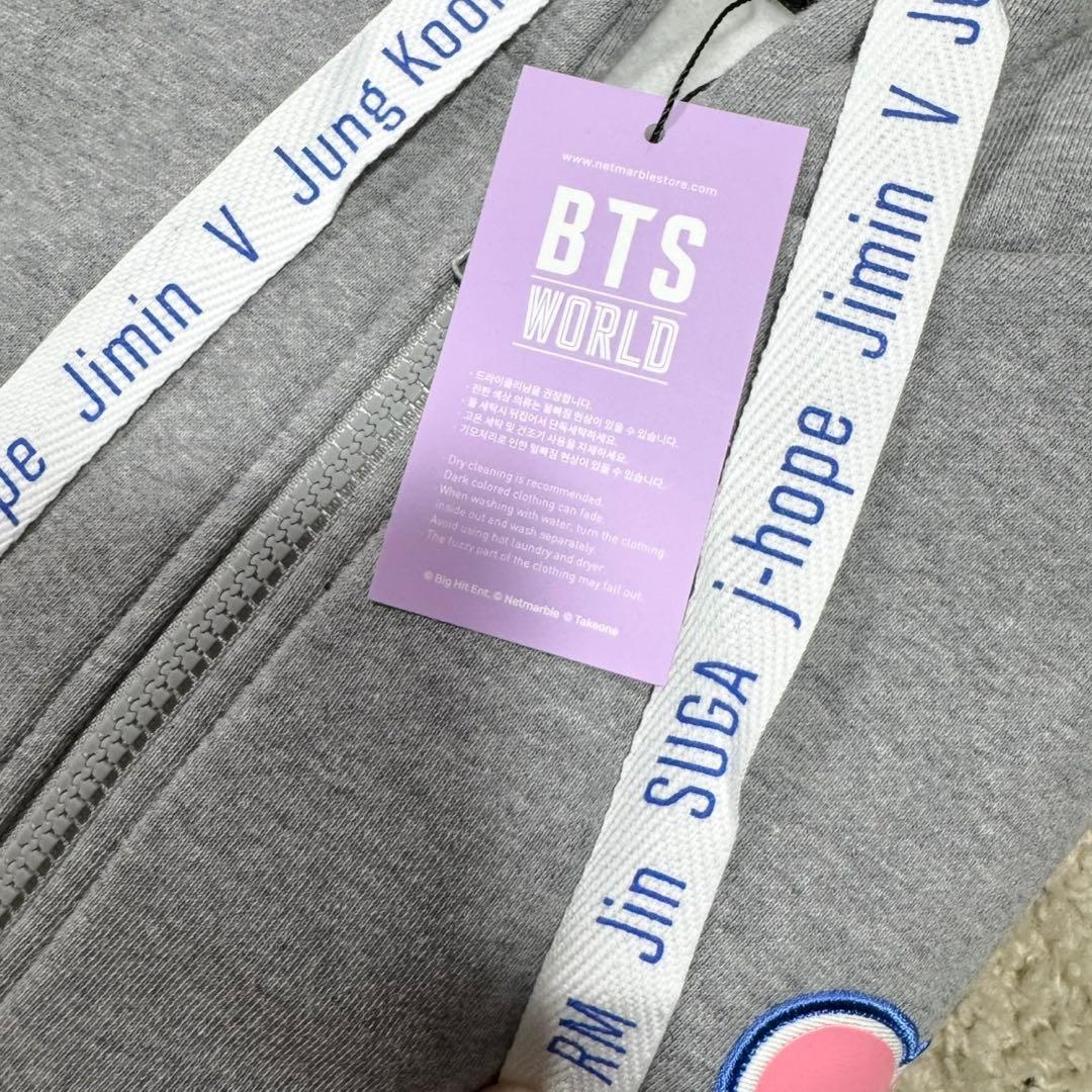 BTSワールド 「公式」ジップアップパーカー HOODED ZIP-UP グレー