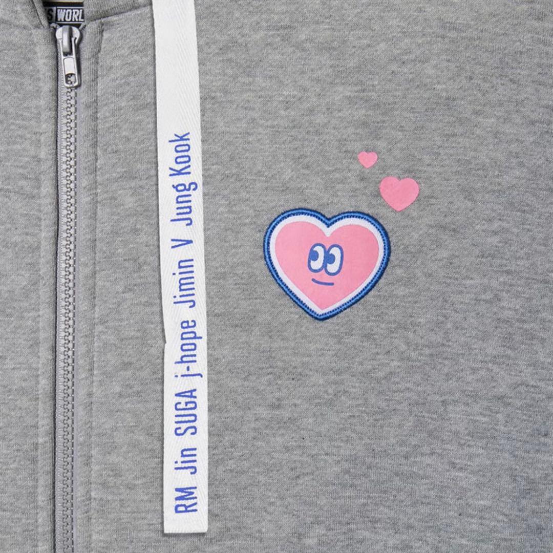BTSワールド 「公式」ジップアップパーカー HOODED ZIP-UP グレー