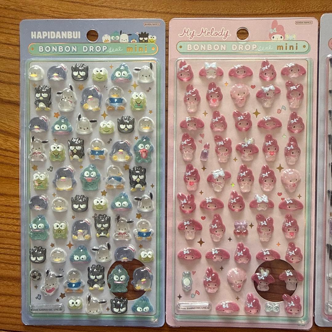 ボンボンドロップシールミニ　ぷくっとシール　サンリオ