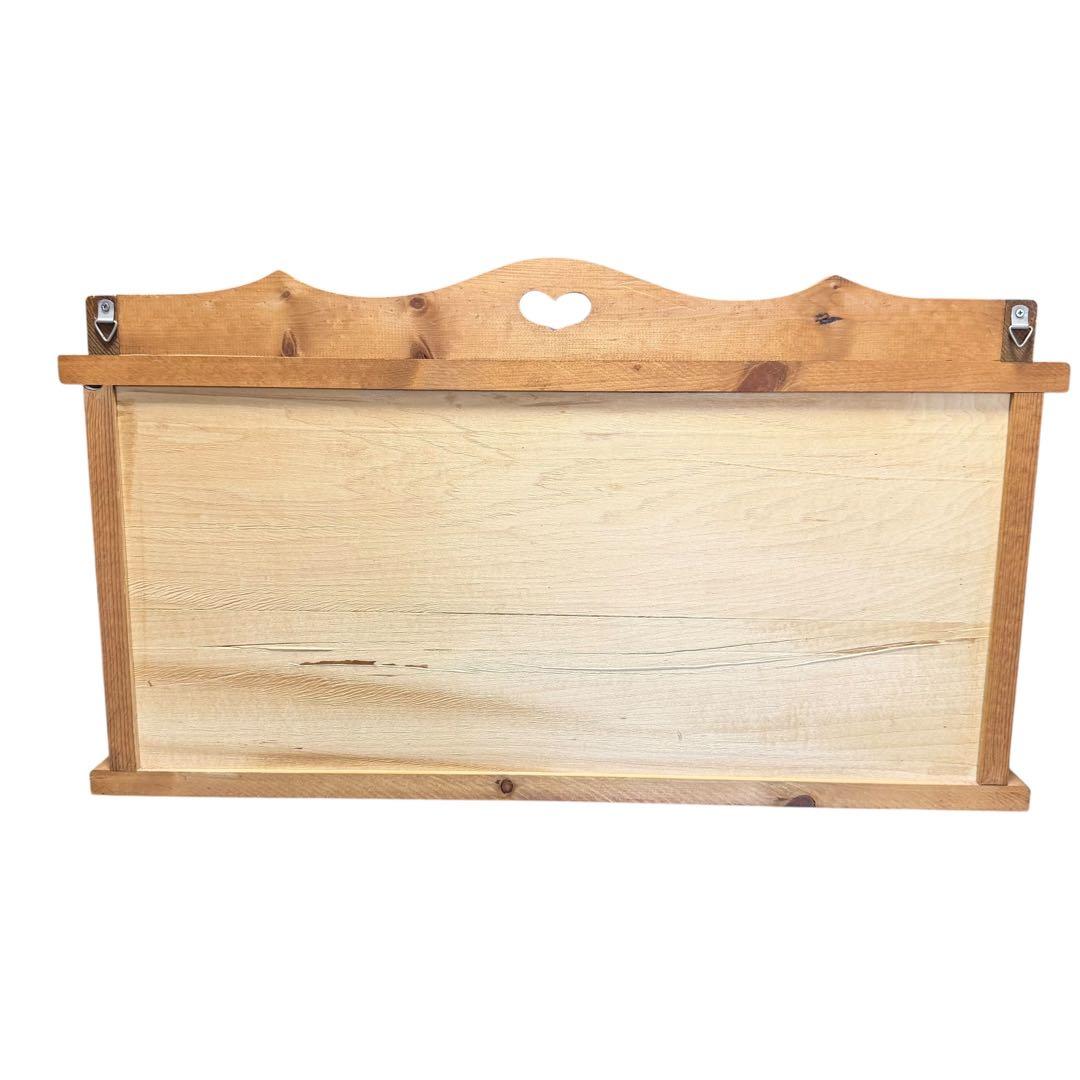 【希少】カントリー家具 木製ラック ハート扉 収納棚