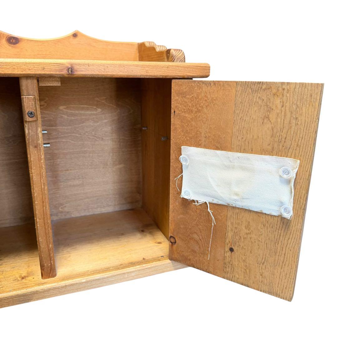 【希少】カントリー家具 木製ラック ハート扉 収納棚