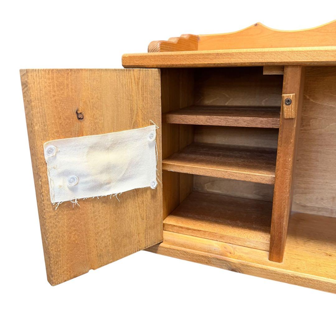 【希少】カントリー家具 木製ラック ハート扉 収納棚