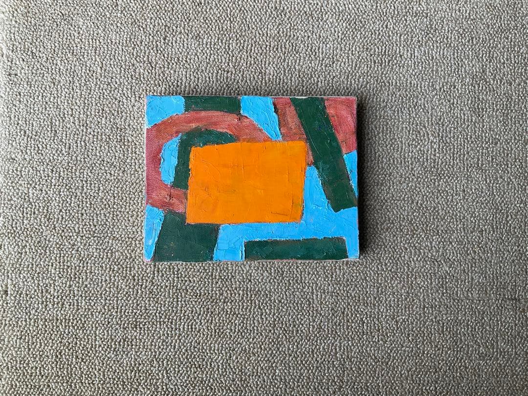 【清水義光作品】　油絵　抽象画　絵画　No.4 横18cm×縦14cm