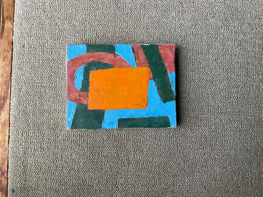 【清水義光作品】　油絵　抽象画　絵画　No.4 横18cm×縦14cm