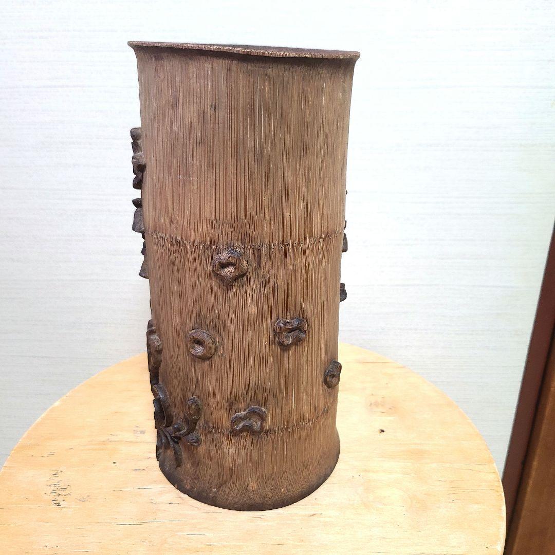 古美術　筆筒　筆立て　　文房具　木製　置物　希少　花入れ　花器　中国