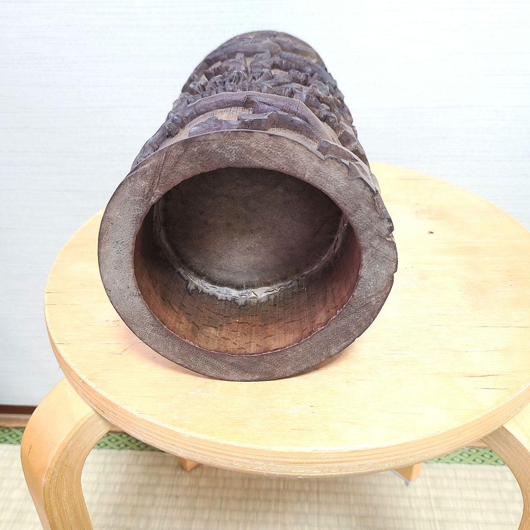 古美術　筆筒　筆立て　　文房具　木製　置物　希少　花入れ　花器　中国