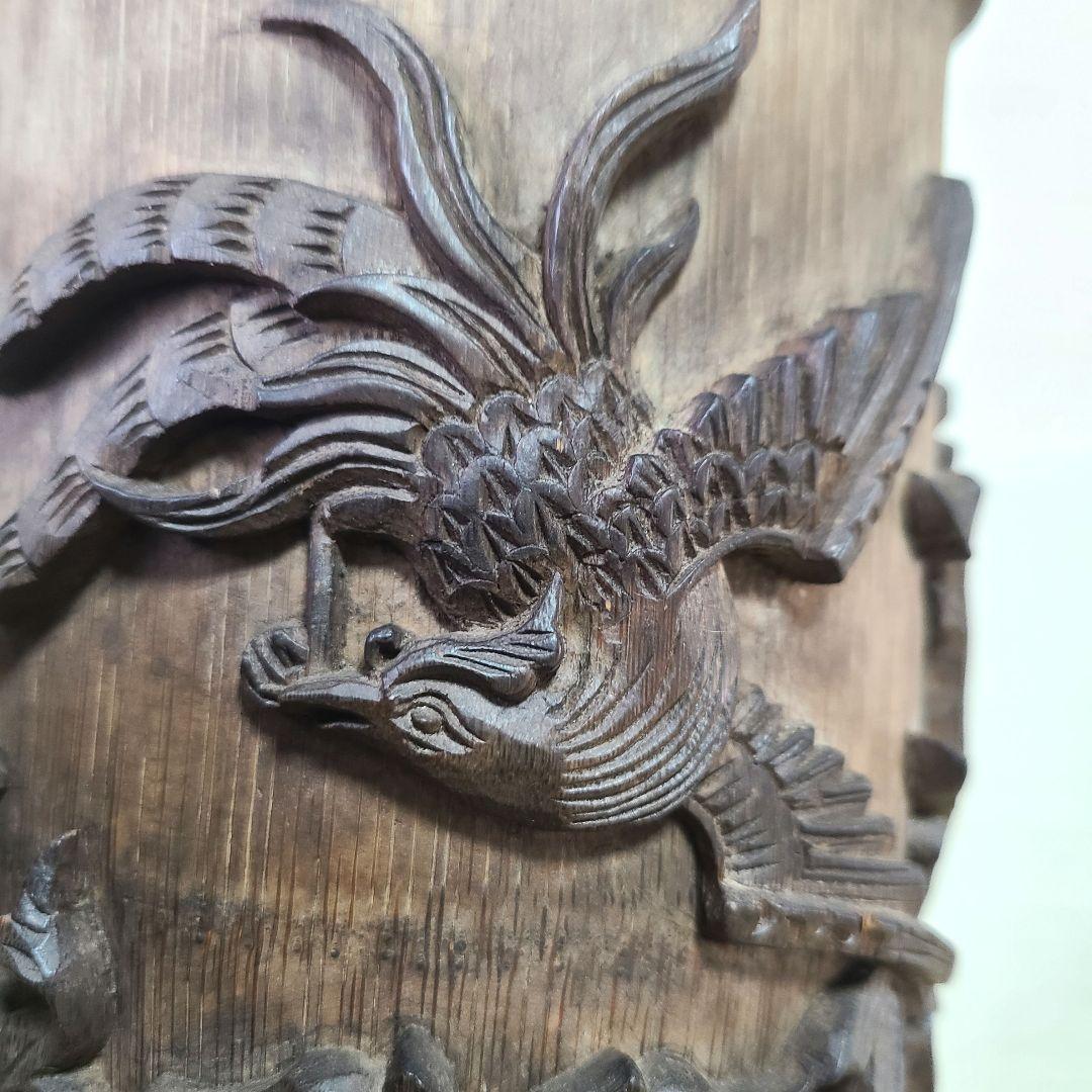 古美術　筆筒　筆立て　　文房具　木製　置物　希少　花入れ　花器　中国