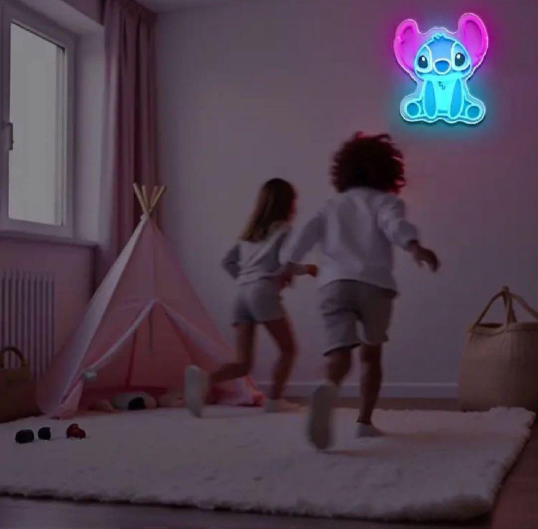 ネオンサイン　スティッチ　LED ライト　ディズニー　かわいい　おしゃれ　壁掛け