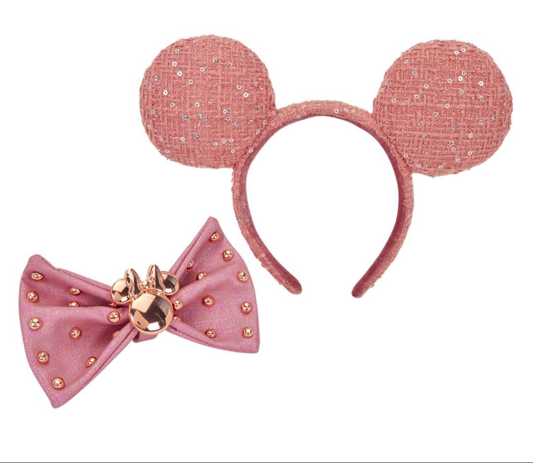 Disney×Loungefly ミニーマウス　グリッターツイードカチューシャ