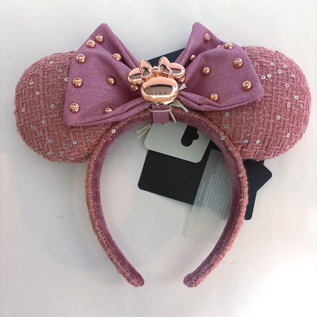 Disney×Loungefly ミニーマウス　グリッターツイードカチューシャ